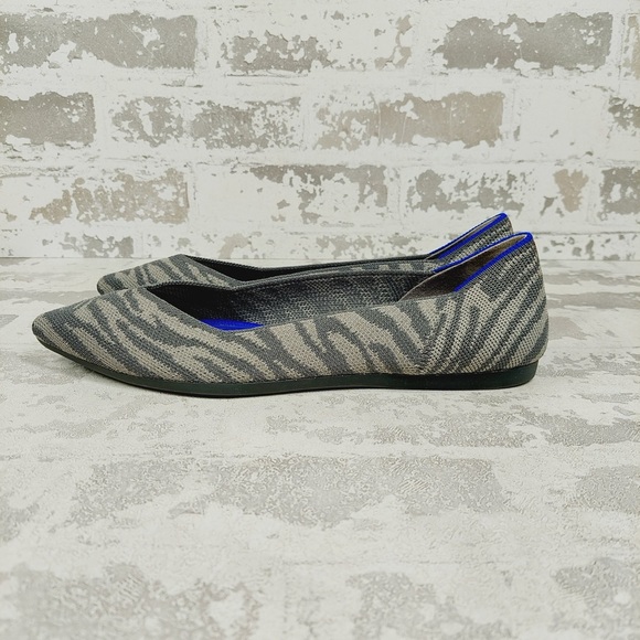 Rothy's Shoes - NEW Rothy's The Flat Grey Zebra Knit Round Toe Slip On Loafers E877